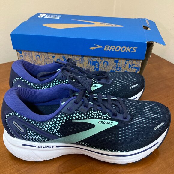 Brooks Ghost Sneakers Size 8 Wide D Blue - Picture 3 of 7